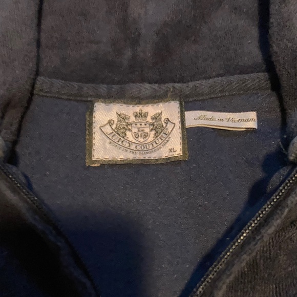 Juicy Couture Navy Hoodie with Embellished Logo - Picture 4 of 5